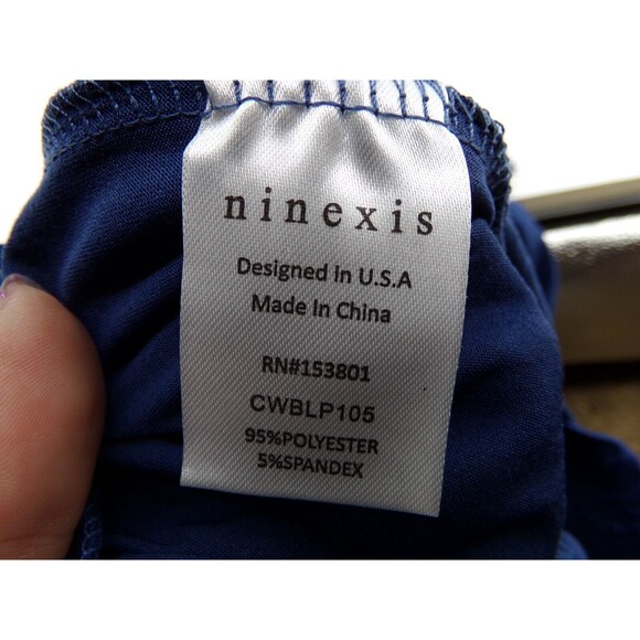 Ninexis Women's Blue Elastic Waist Banded Crop Flare Pants High waist Size SM - Picture 7 of 11